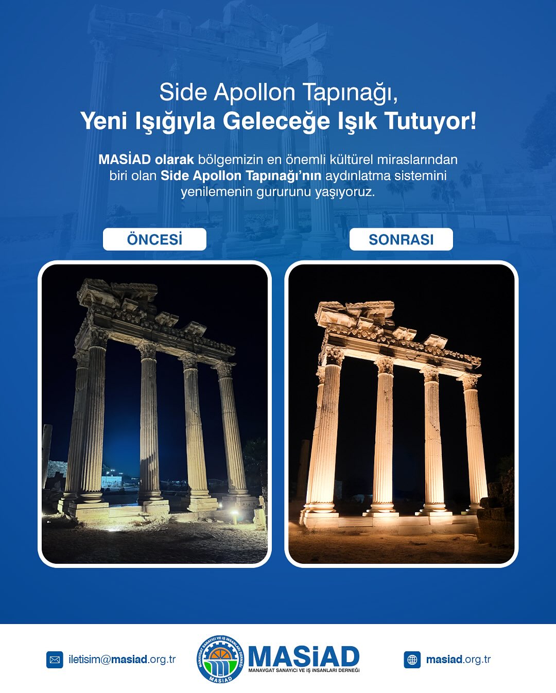 Side Apollon Tapınağı Işıkla Buluştu!