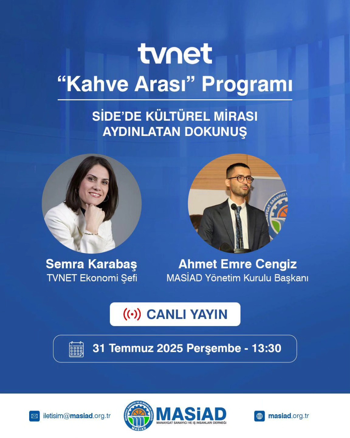 TVNET “Kahve Arası” Programındayız