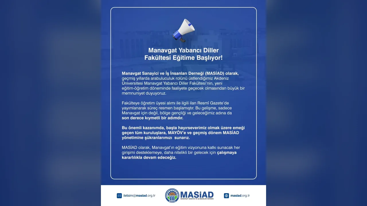 Manavgat Yabancı Diller Fakültesi Eğitime Başlıyor!