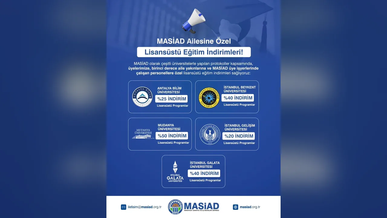 MASİAD Ailesine Özel Lisansüstü Eğitim İndirimleri!