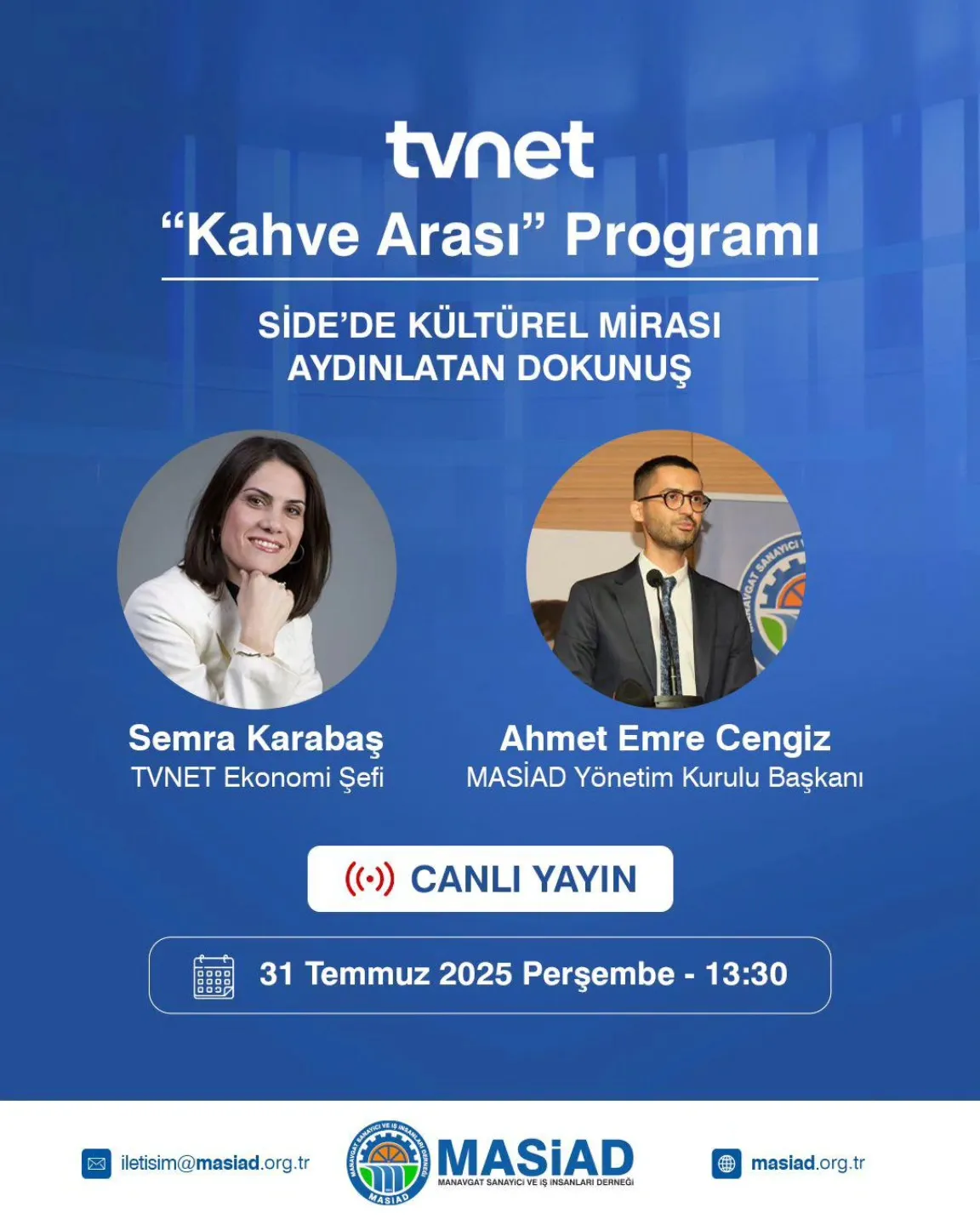 TVNET “Kahve Arası” Programındayız