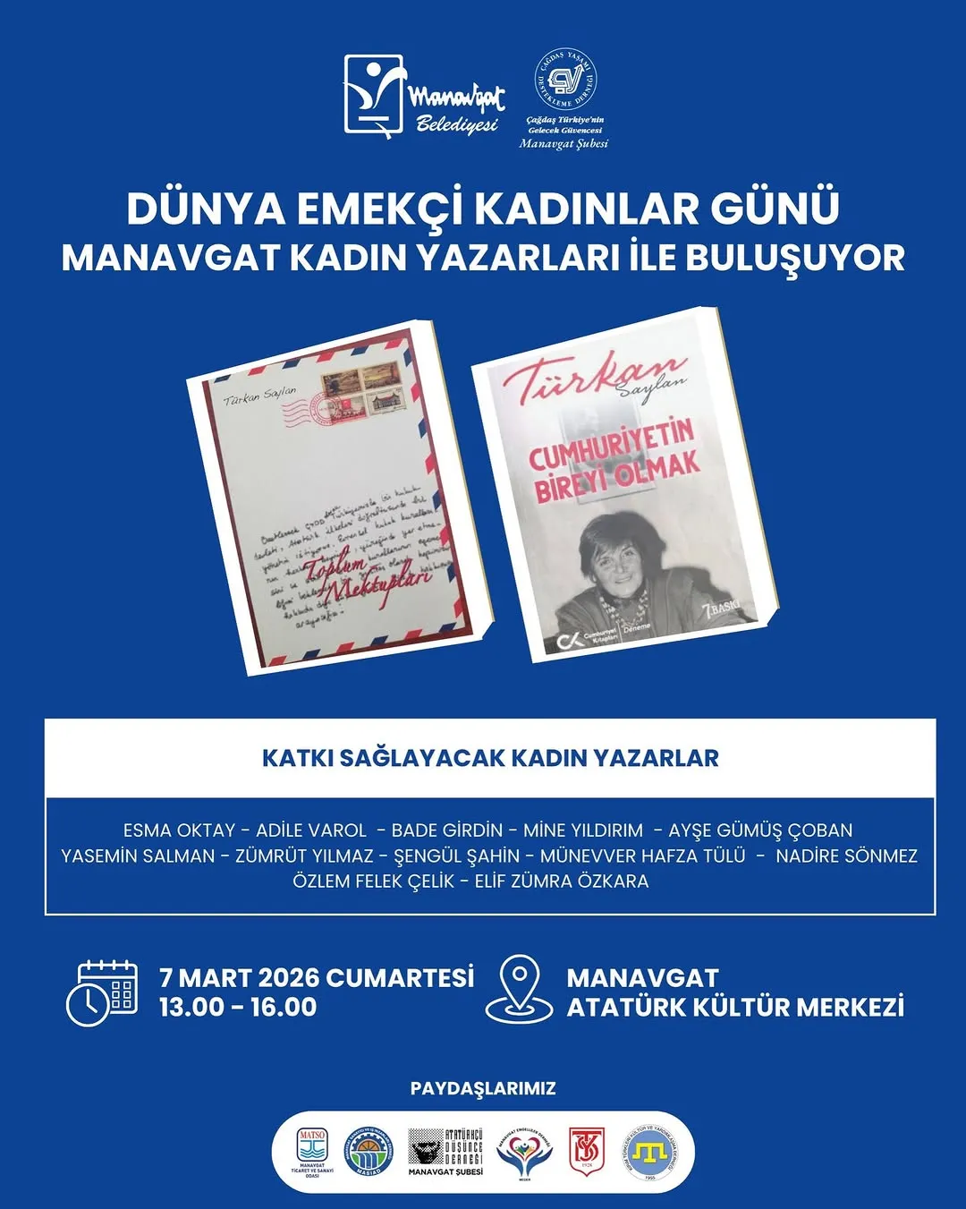 Manavgat Belediyesi ve Çağdaş Yaşamı Destekleme Derneği Manavgat Şubesi işbirliğiyle