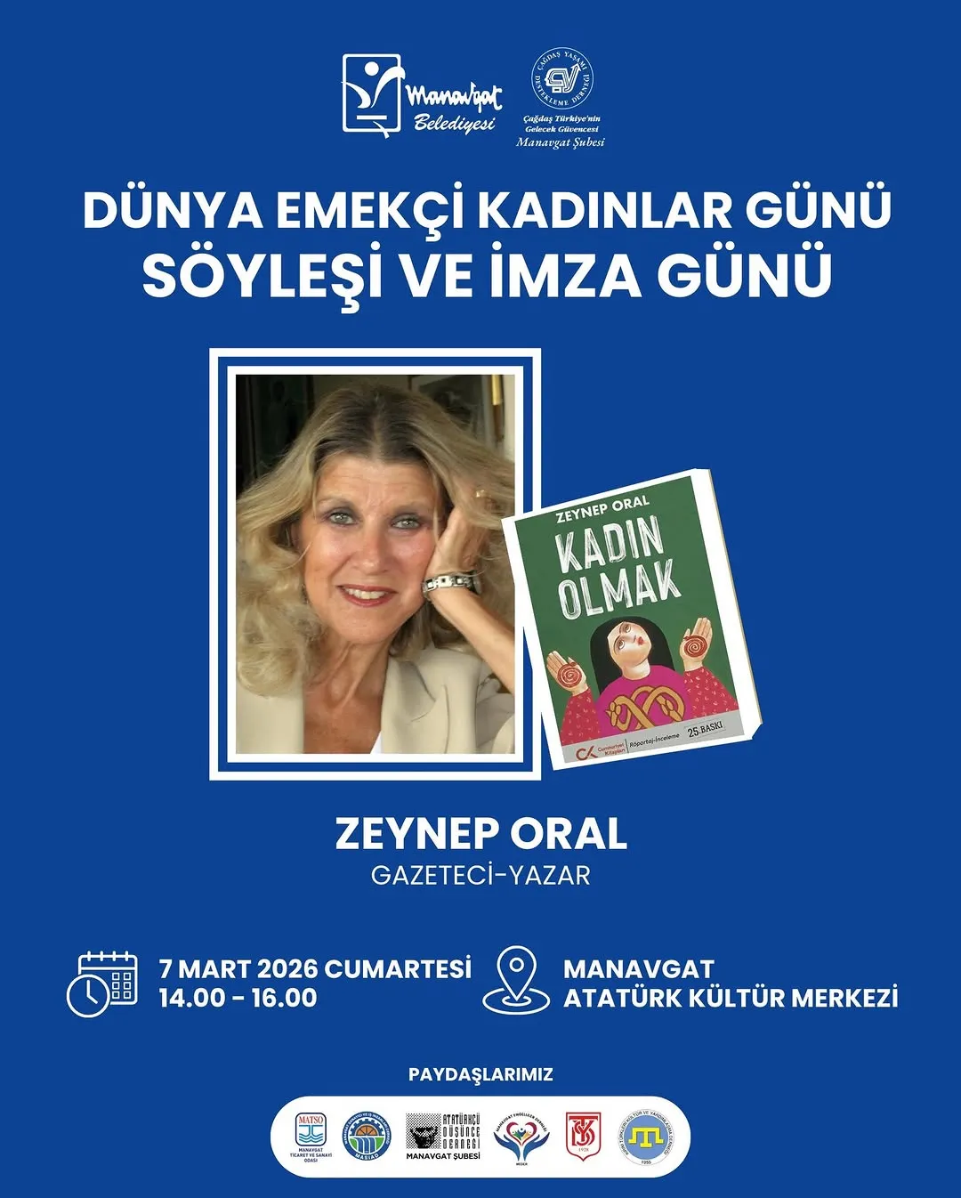 Manavgat Belediyesi ve Çağdaş Yaşamı Destekleme Derneği Manavgat Şubesi işbirliğiyle