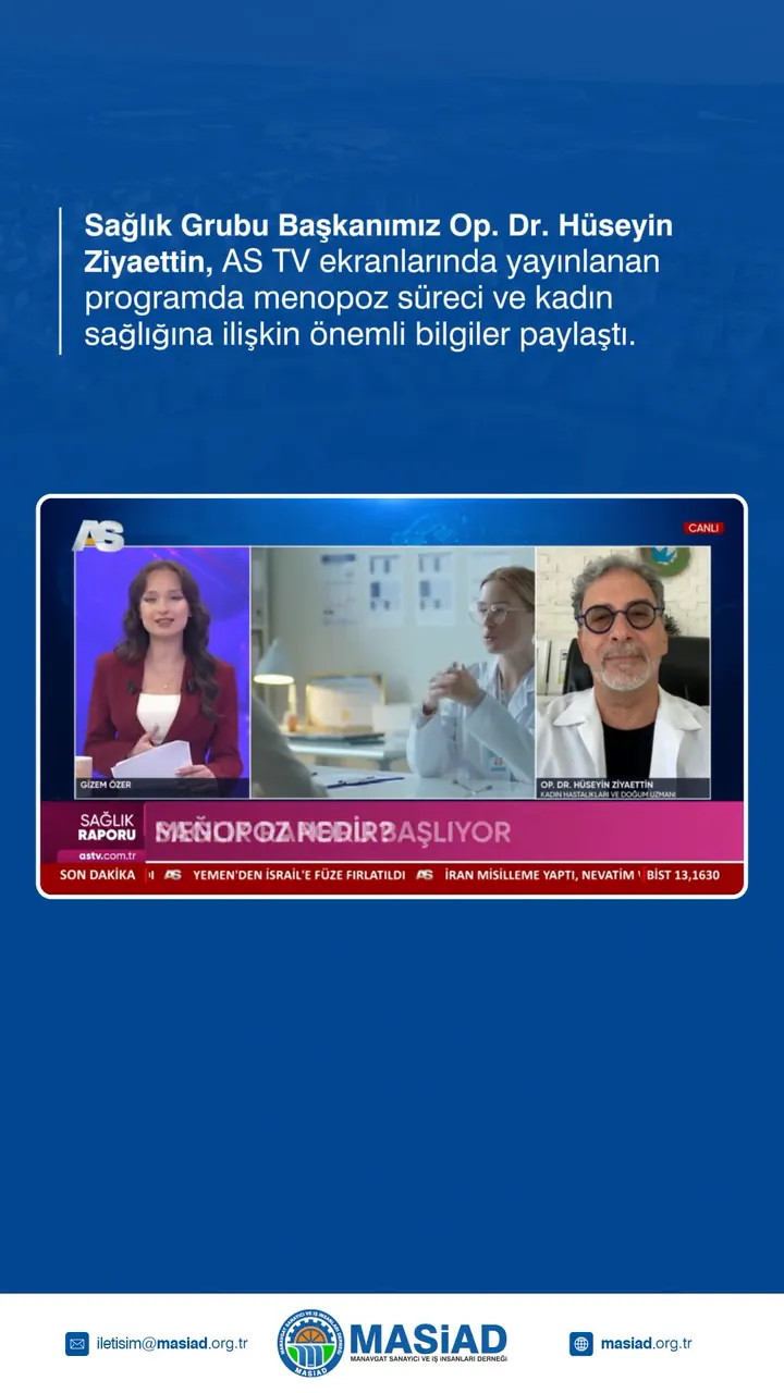Sağlık Grubu Başkanımız Op. Dr. Hüseyin Ziyaettin AS TV'de Kadın Sağlığını Anlattı