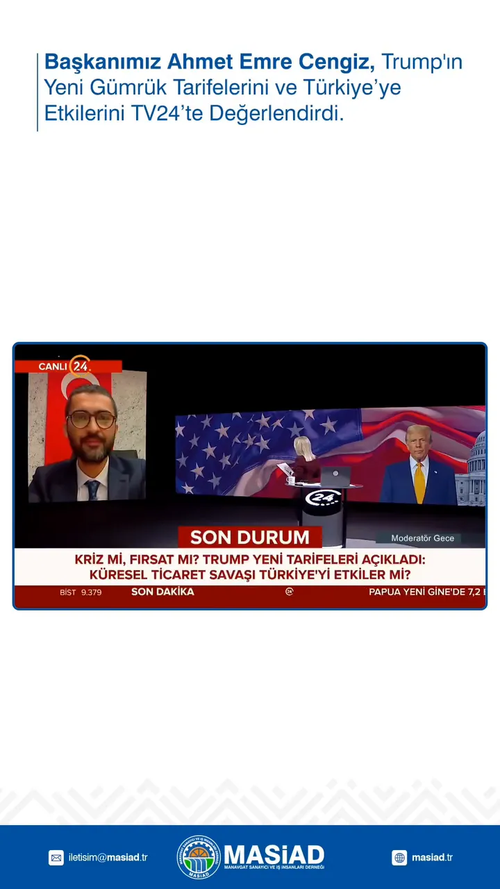 MASİAD Yönetim Kurulu Başkanımız Ahmet Emre Cengiz, TV24 kanalında canlı yayınına konuk oldu.
