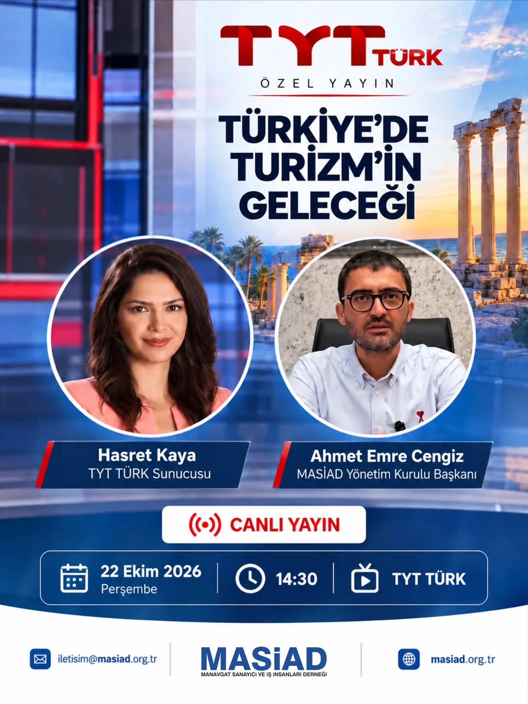 Başkanımız Ahmet Emre Cengiz TYT Türk Canlı Yayınında