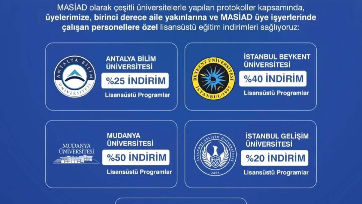MASİAD Ailesine Özel Eğitim İndirimi